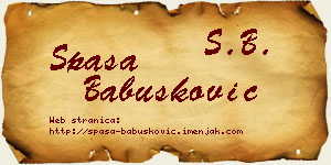 Spasa Babušković vizit kartica